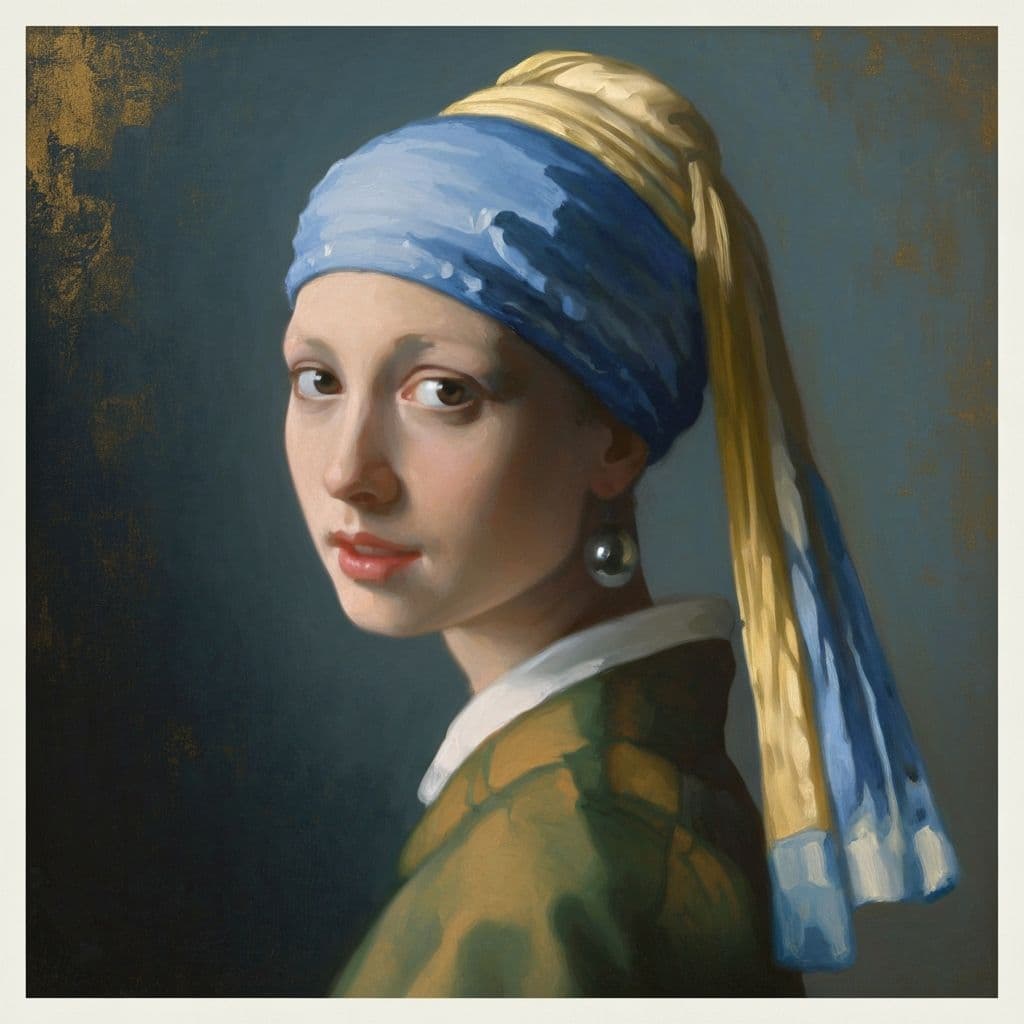 Girl with a Pearl Earring by Johannes Vermeer - art journaling prompt inspiration