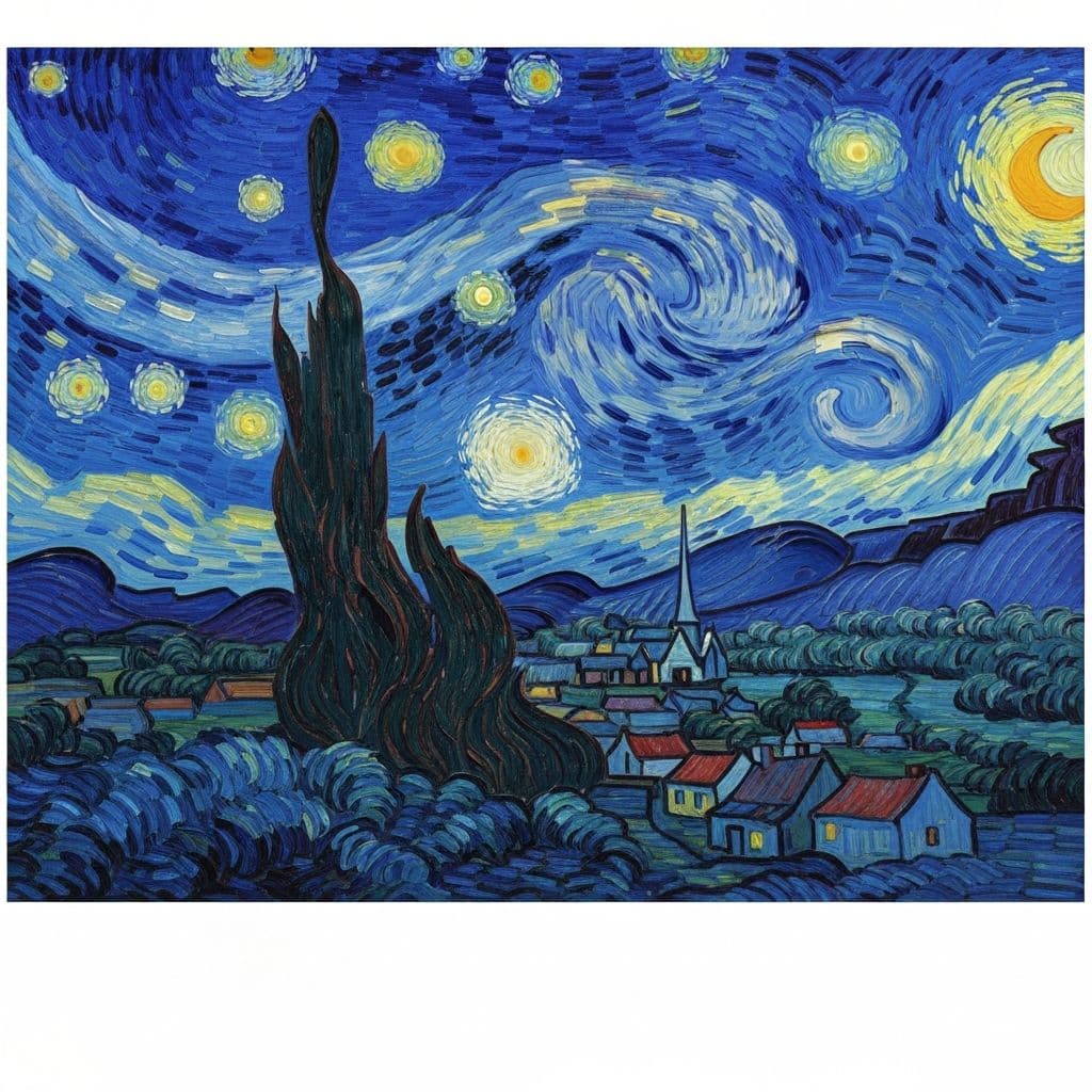 Starry Night by Vincent van Gogh - art journaling prompt inspiration