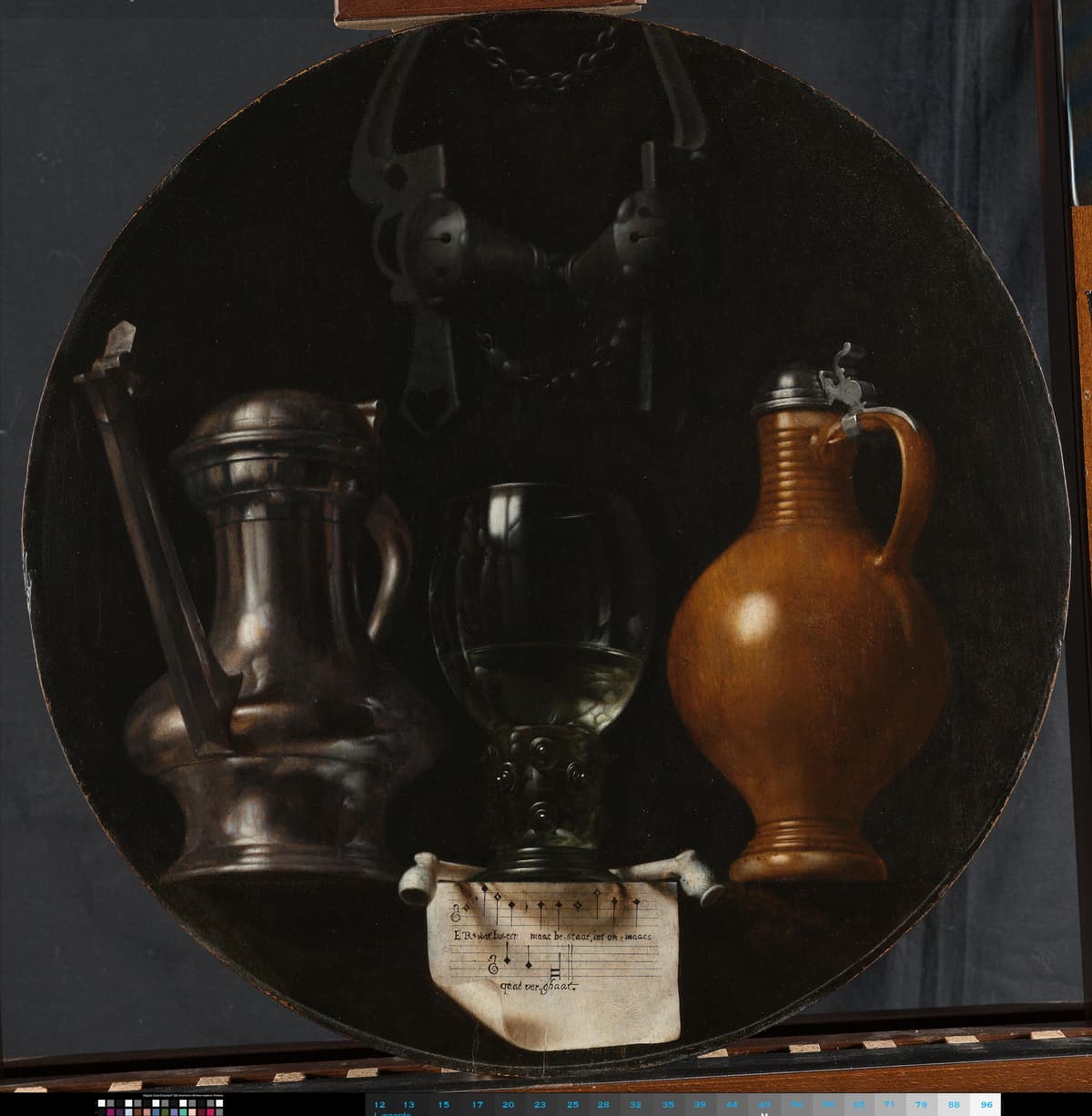 Emblematic Still Life with Flagon, Glass, Jug and Bridle