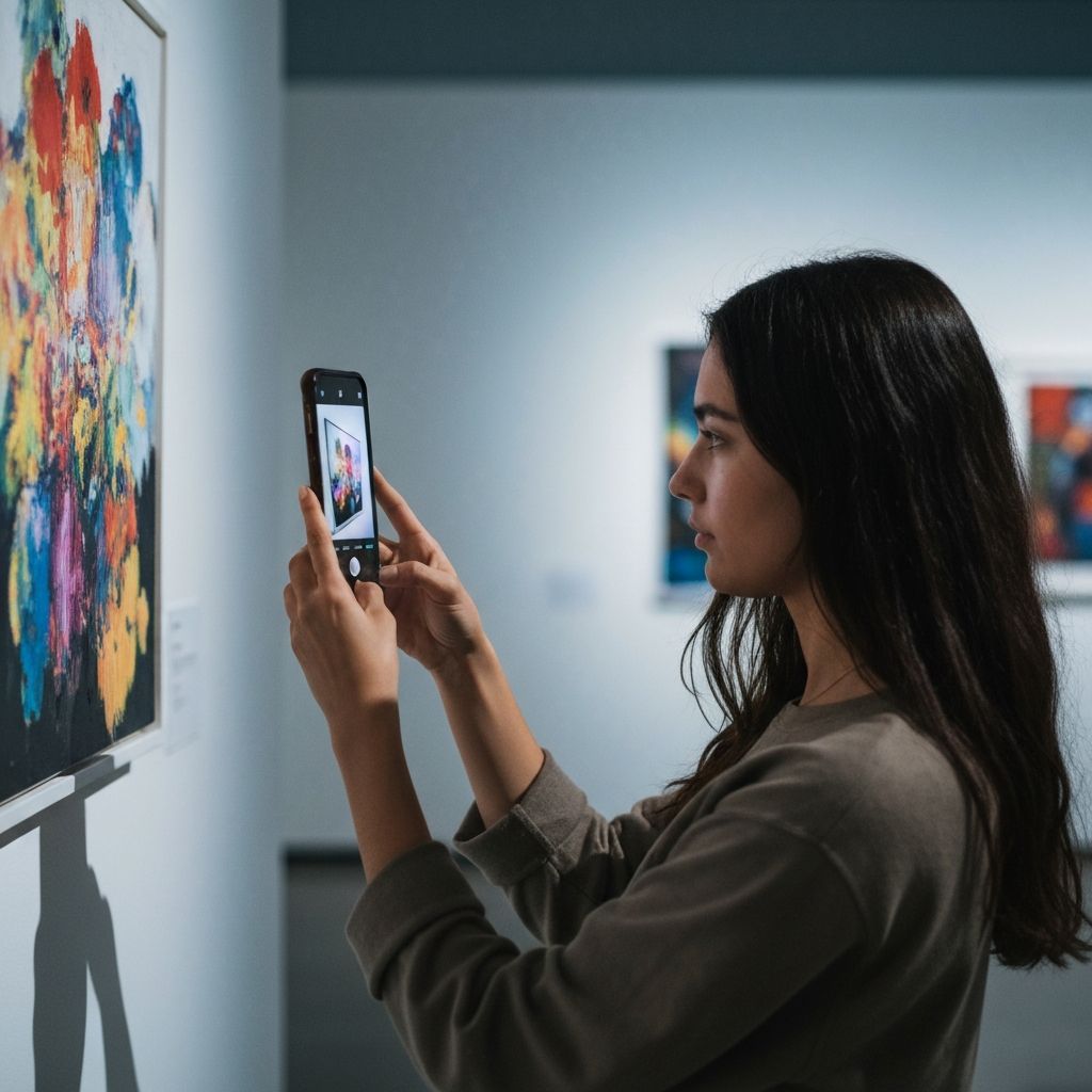 Building a personal art collection with reflections - capturing a moment in a gallery