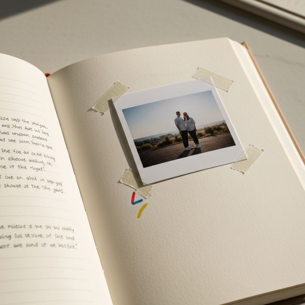 Simple art journaling entry with photo and reflection - authentic and imperfect